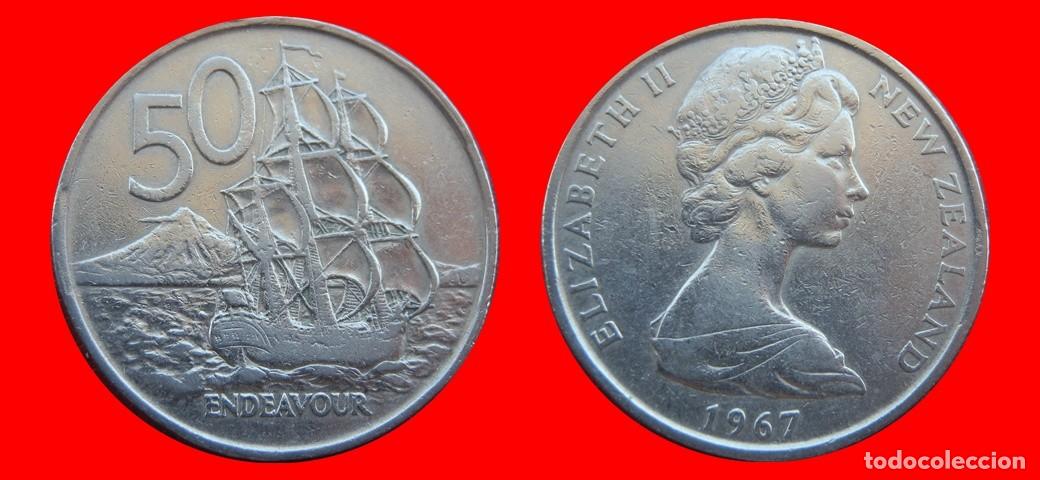Monedas antiguas de Ocean&iacute;a: 50 CENTAVOS CENTS CENTIMOS 1967 NUEVA ZELANDA-144896