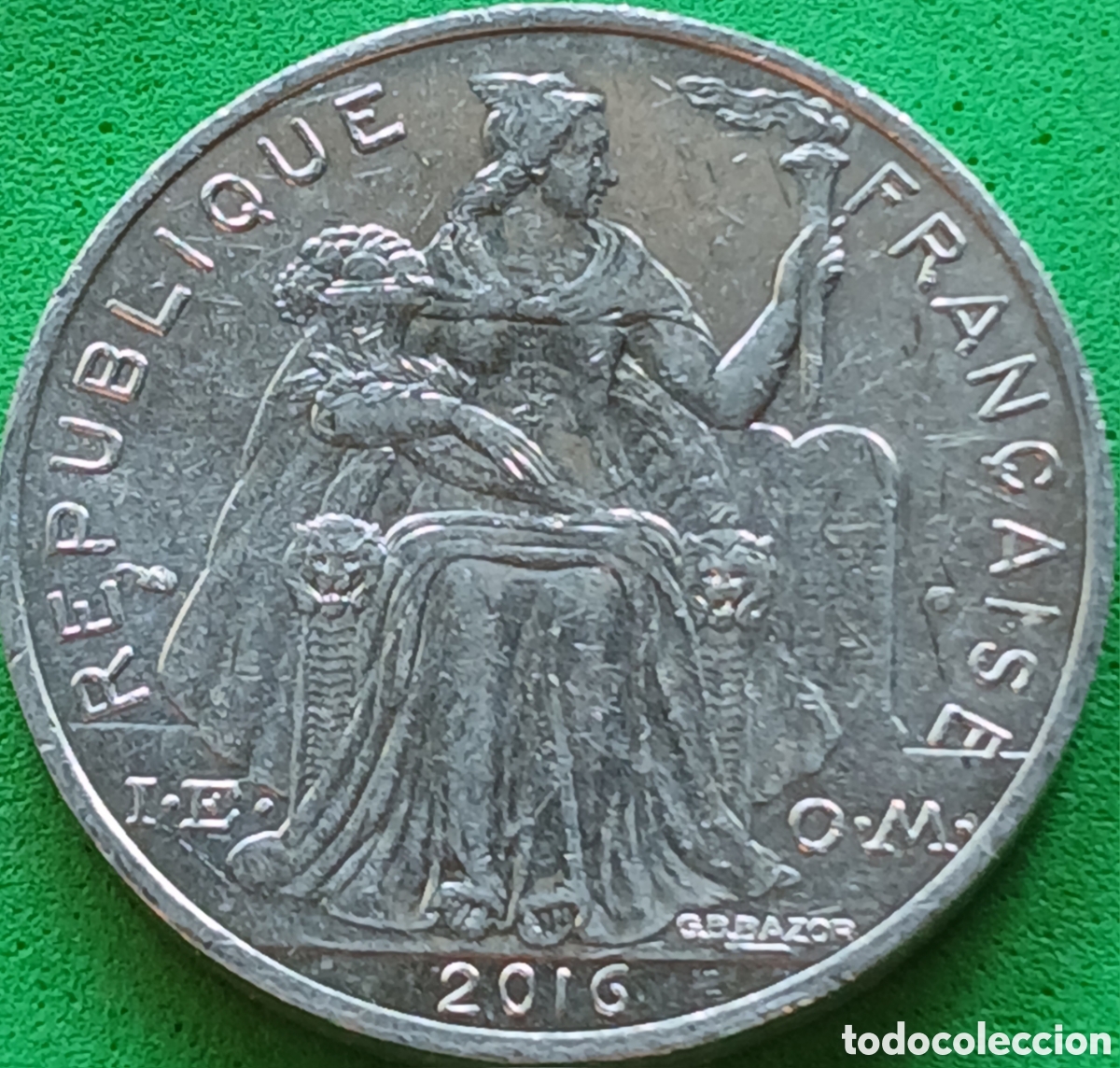 Monedas antiguas de Ocean&iacute;a: Nueva Caledonia 5 francos 2016 km#16 ESCASA