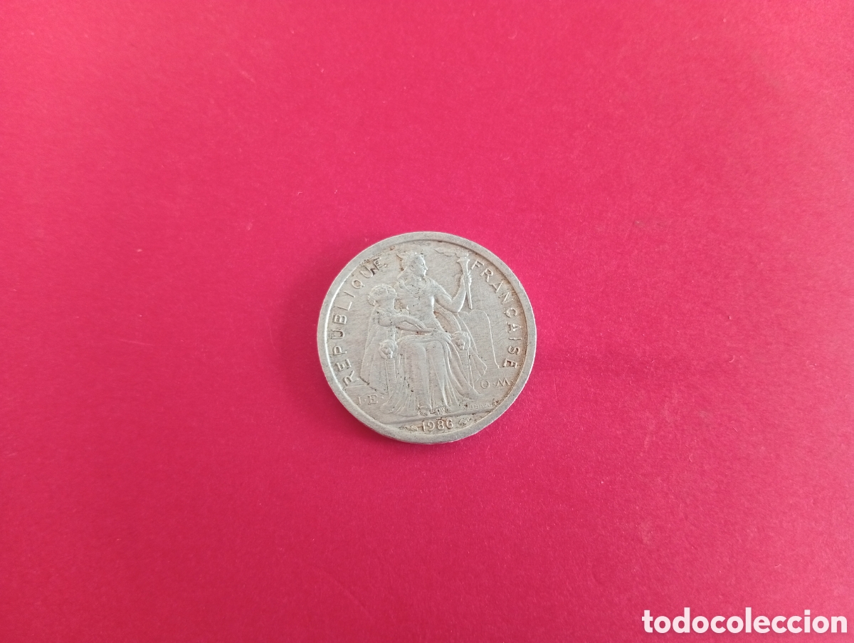 Monedas antiguas de Ocean&iacute;a: 2 francos de Polinesia francesa 1986