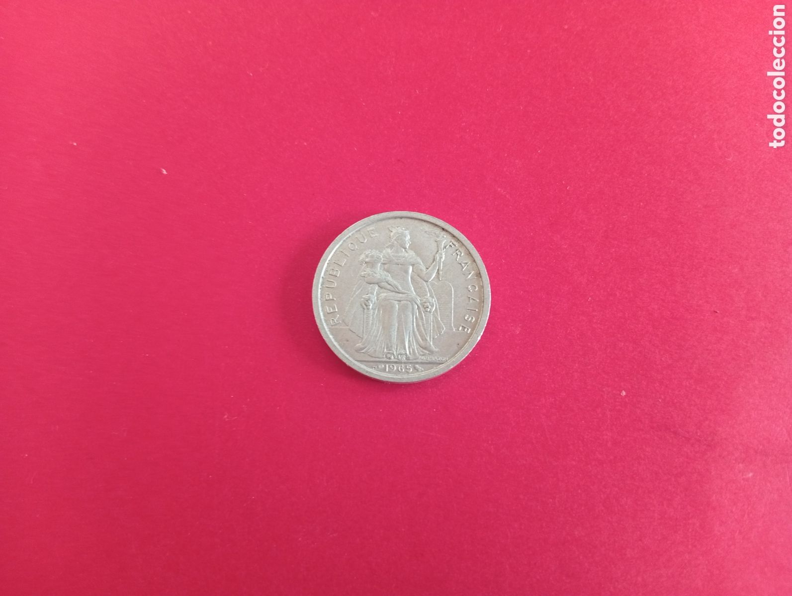 Monedas antiguas de Ocean&iacute;a: 2 francos de Polinesia francesa 1965