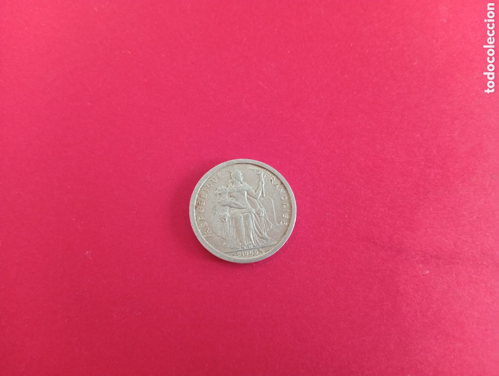 Monedas antiguas de Ocean&iacute;a: 1 franco de Polinesia francesa 1965