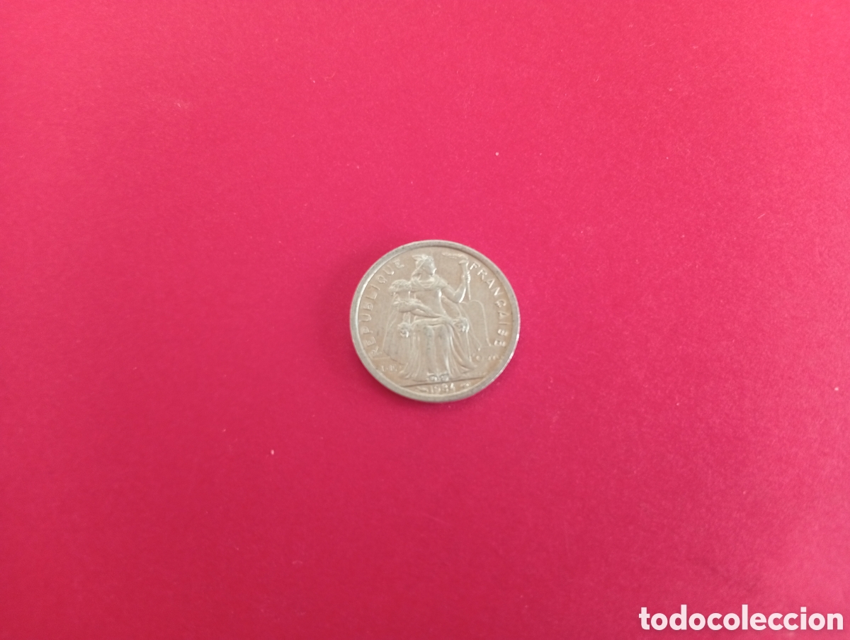 Monedas antiguas de Ocean&iacute;a: 1 franco de Polinesia francesa 1984