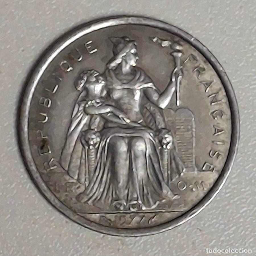Monedas antiguas de Ocean&iacute;a: 2 Francos CFP de Nueva Caledonia 1977