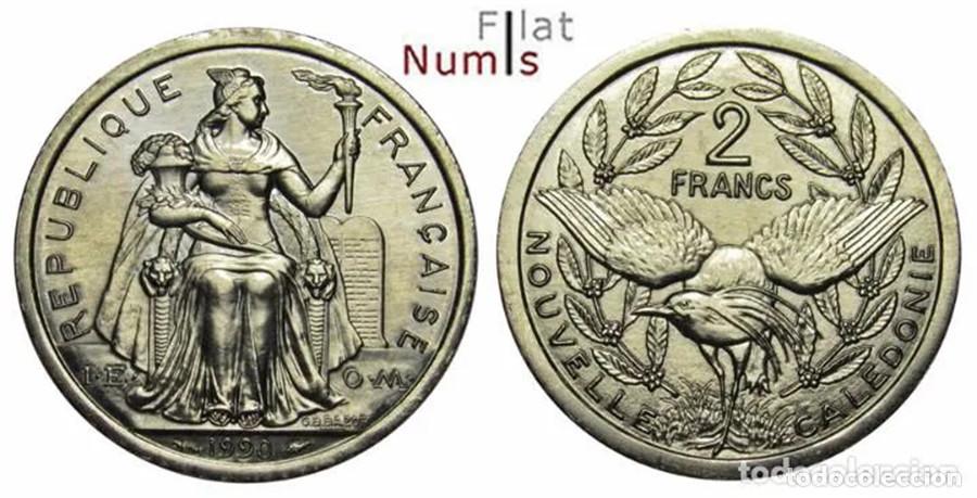 Monedas antiguas de Ocean&iacute;a: NUEVA CALEDONIA - 2 FRANCOS - 1990 - ALUMINIO - NO CIRCULADA