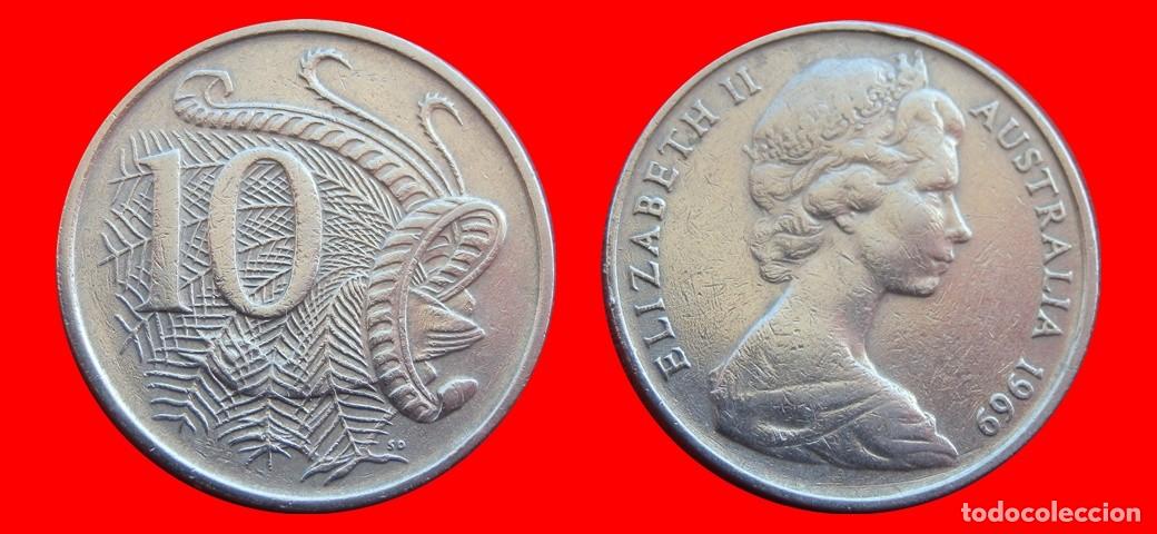 Monedas antiguas de Ocean&iacute;a: 10 CENTAVOS 1969 AUSTRALIA-150306