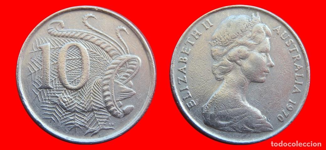 Monedas antiguas de Ocean&iacute;a: 10 CENTAVOS 1970 AUSTRALIA-150307