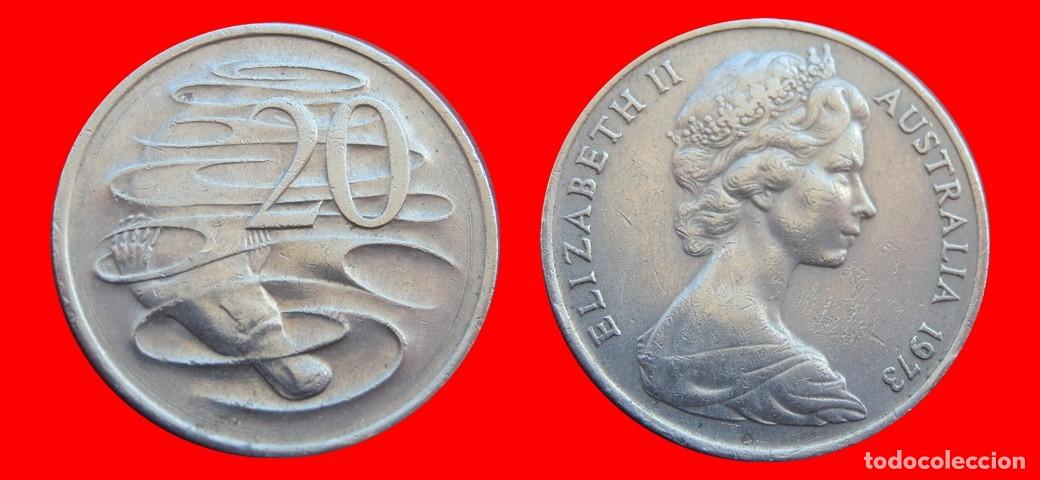 Monedas antiguas de Ocean&iacute;a: 20 CENTAVOS 1973 AUSTRALIA-150315