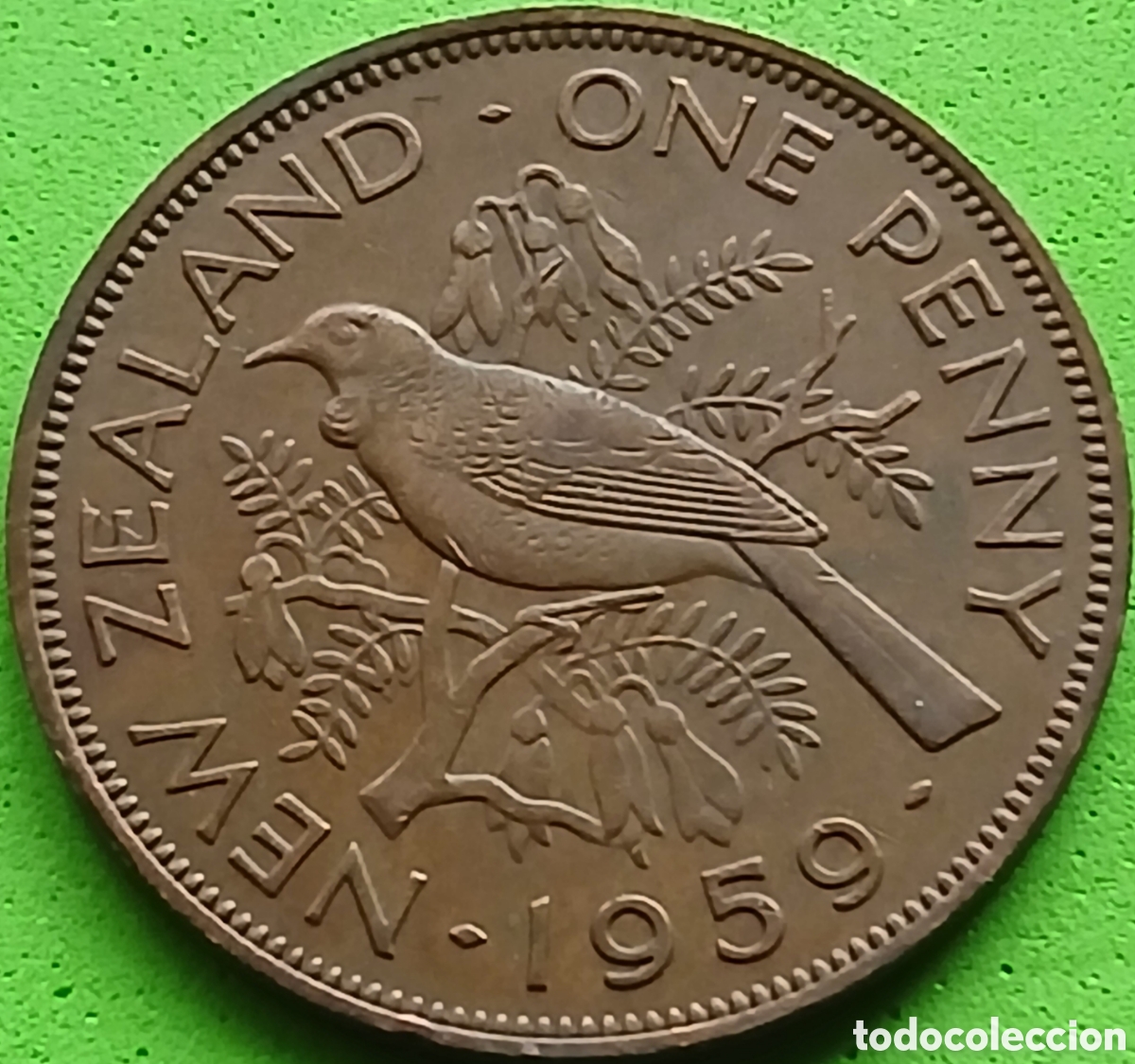 Monedas antiguas de Ocean&iacute;a: Nueva Zelanda one penny 1959 km#24.2
