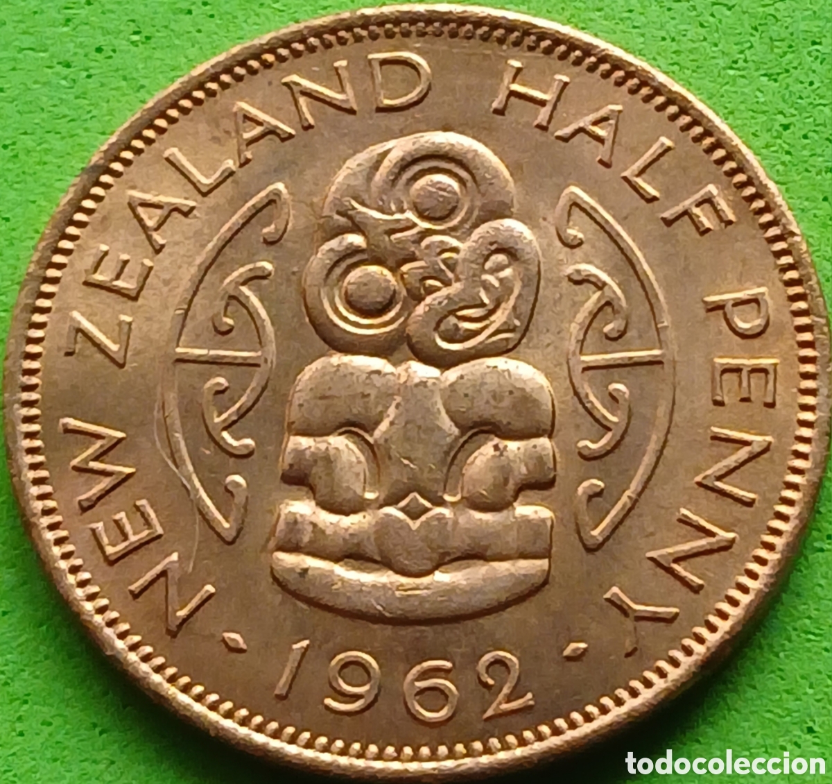 Monedas antiguas de Ocean&iacute;a: Nueva Zelanda half penny 1962 km#23.2
