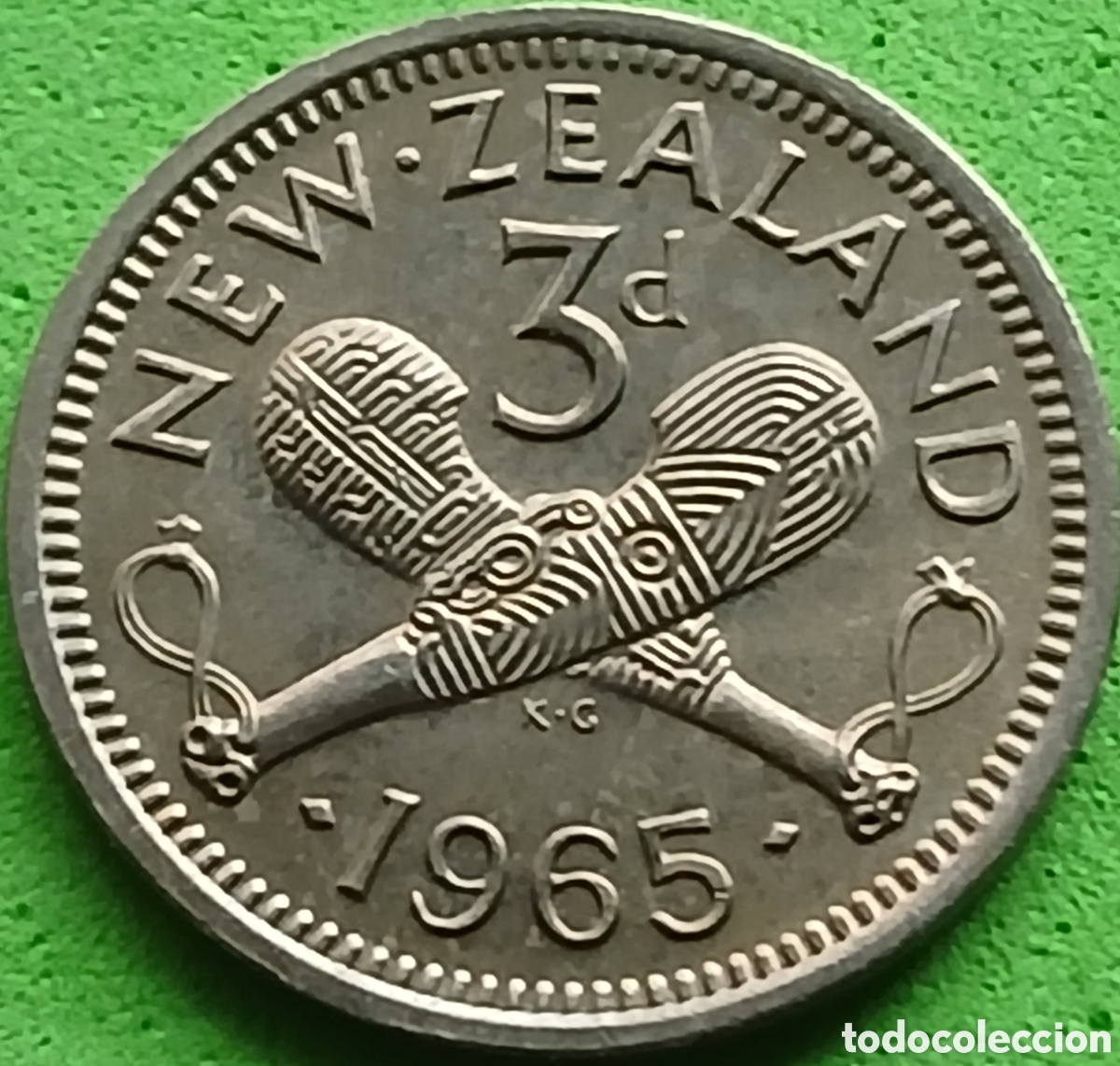Monedas antiguas de Ocean&iacute;a: Nueva Zelanda 3 peniques 1965 km#25.2