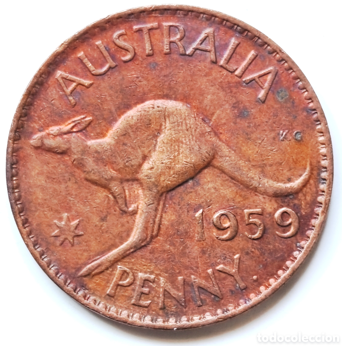 Monedas antiguas de Ocean&iacute;a: Australia, 1 penny 1959