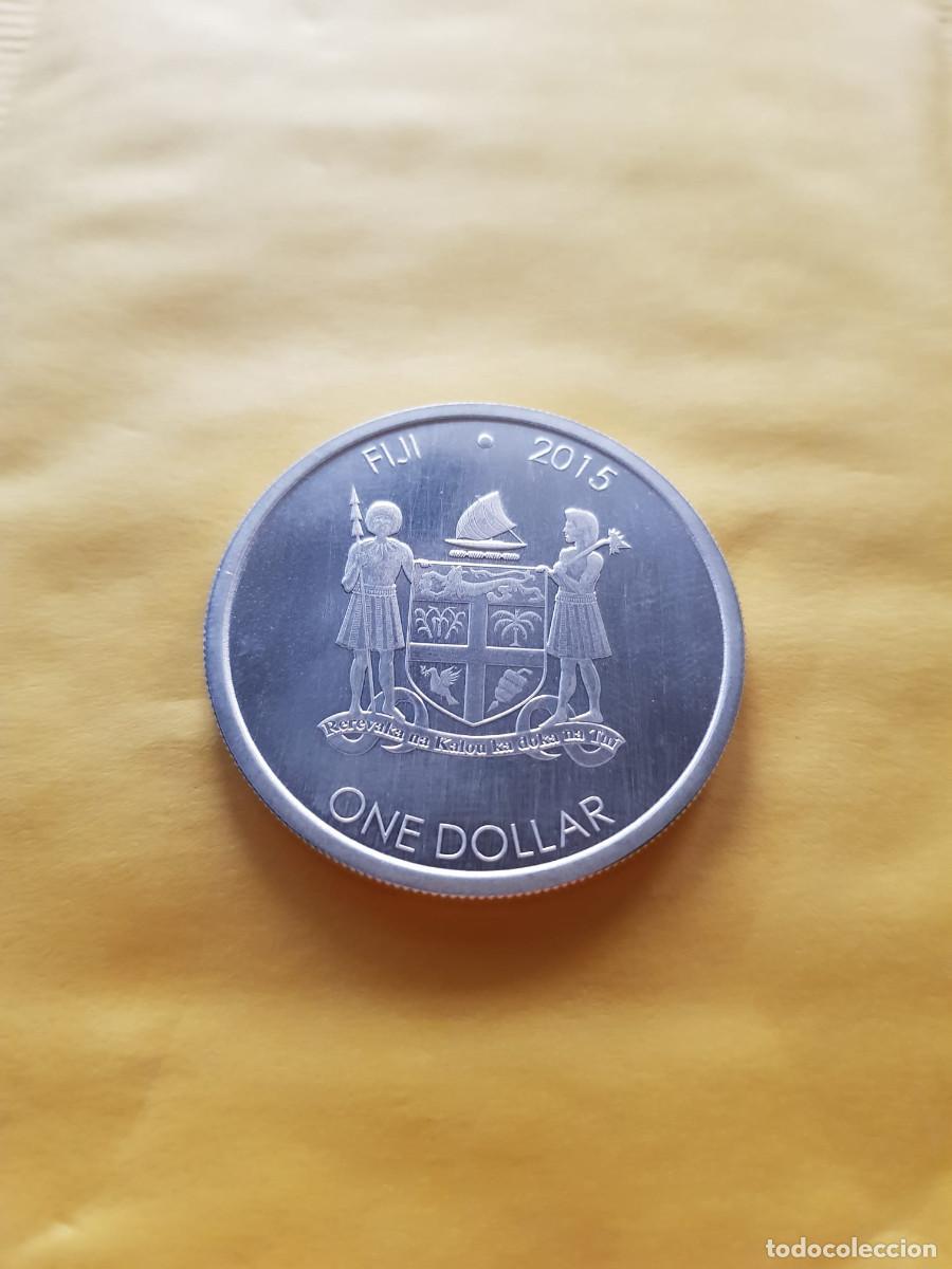 Monedas antiguas de Ocean&iacute;a: FIJI-1 DOLAR-2015-PLATA 999-1 ONZA