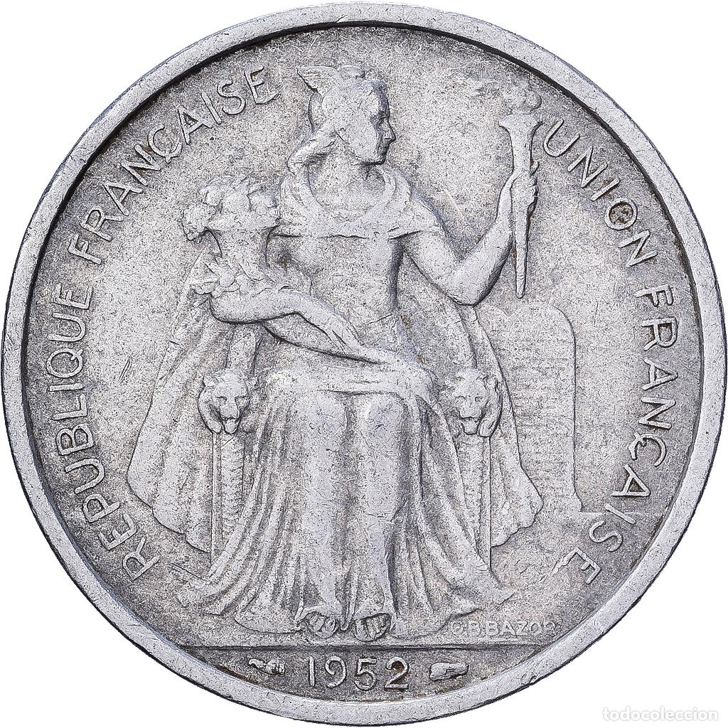 Monedas antiguas de Ocean&iacute;a: [#1513433] OCEAN&Iacute;A FRANCESA, 5 Francs, 1952, Monnaie de Paris, Aluminio, BC+, KM:3