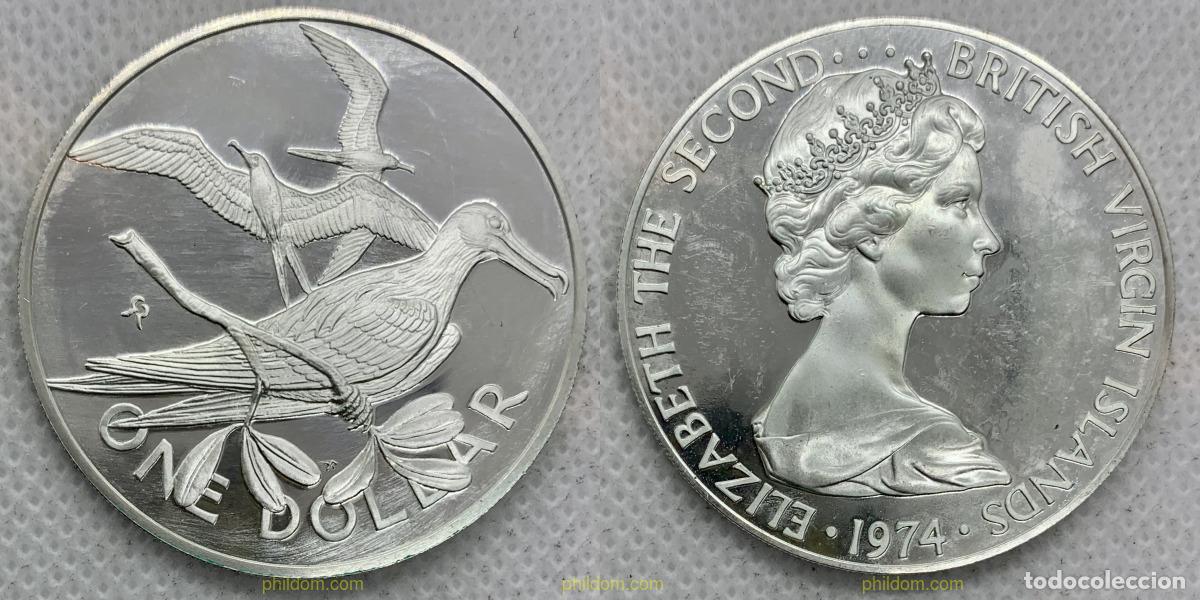 Monedas antiguas de Ocean&iacute;a: 2621 VIRGENES BRITANICAS Islas 1974 VIRGIN ISLANDS 1 DOLLAR 1974