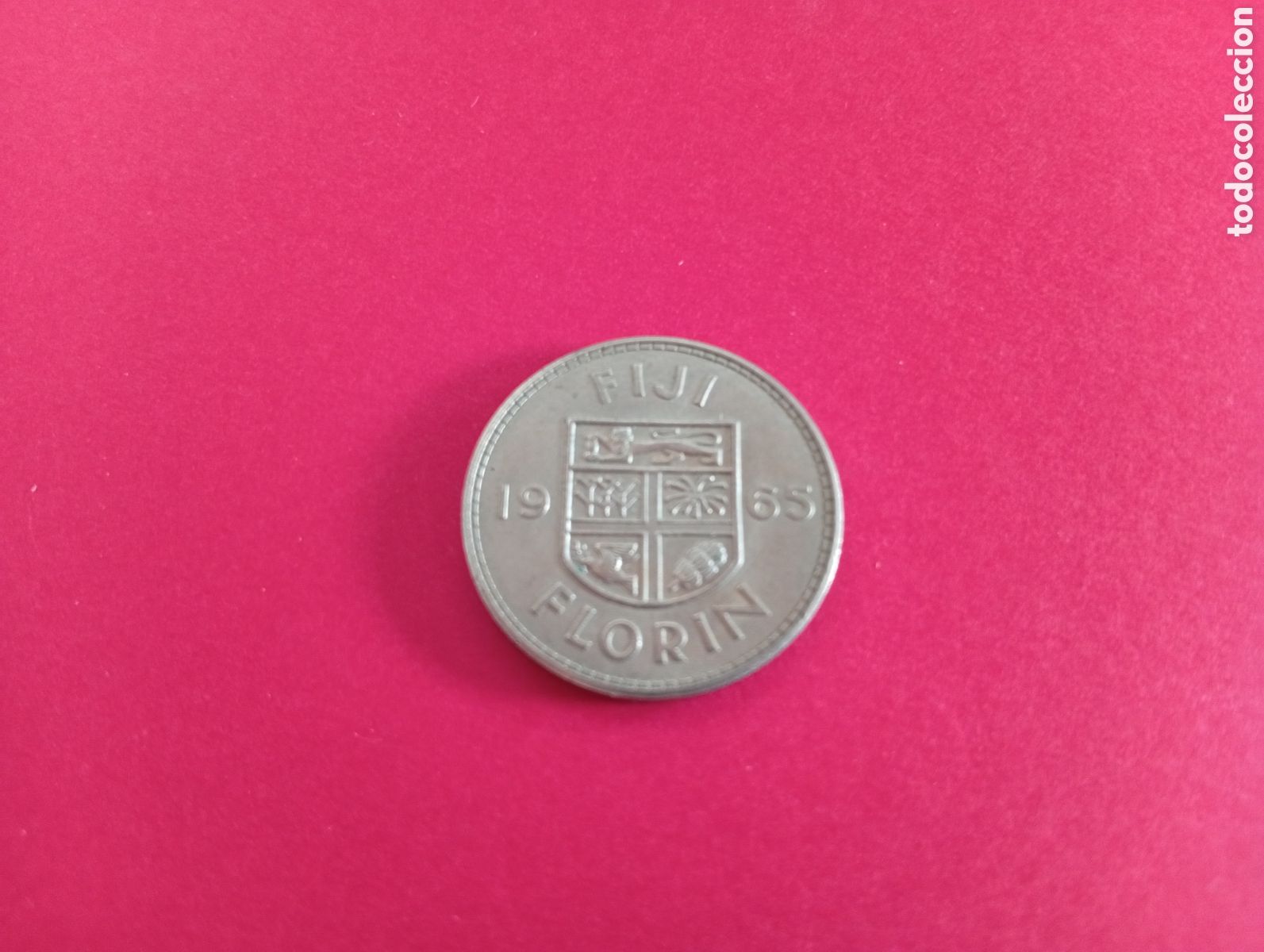 Monedas antiguas de Ocean&iacute;a: 1 flor&iacute;n de Fiji 1965