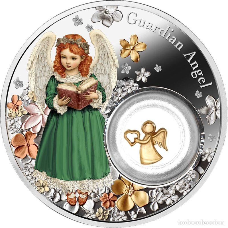 Monedas antiguas de Ocean&iacute;a: NIUE ISLAND MONEDA 2$ DE PLATA 2026 ANGEL DE LA GUARDA. GUARDIAN ANGEL