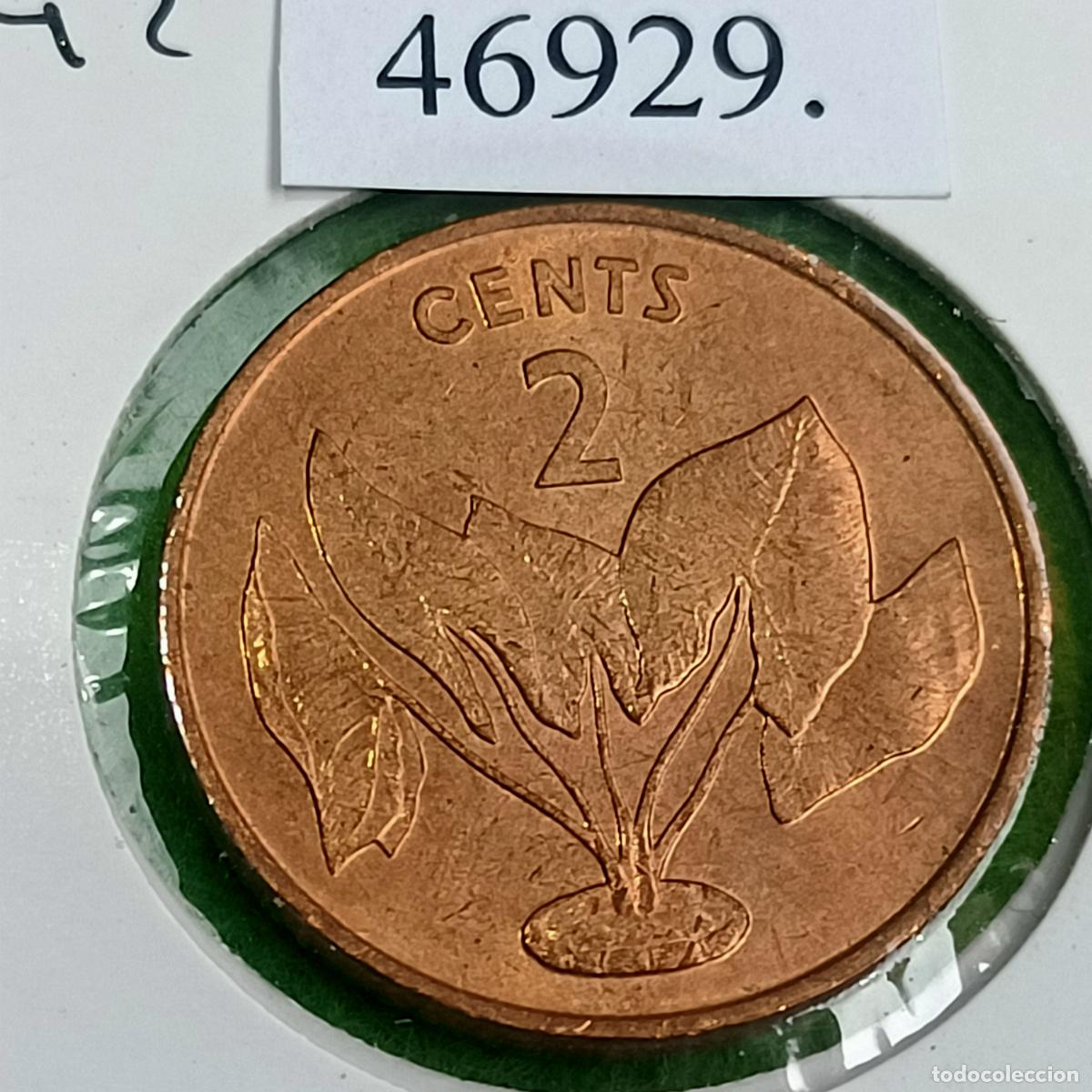 Monedas antiguas de Ocean&iacute;a: Kiribati 2 c&eacute;ntimos 1992