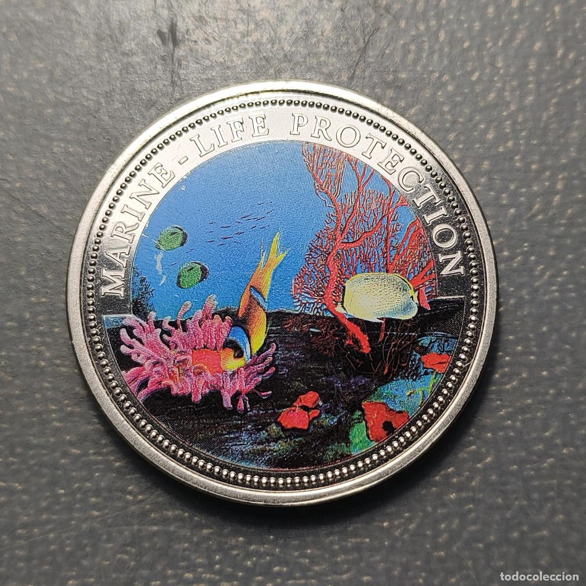 Monedas antiguas de Ocean&iacute;a: PALAU 1 DOLLAR 1994 PECES ANIMALES EBC+