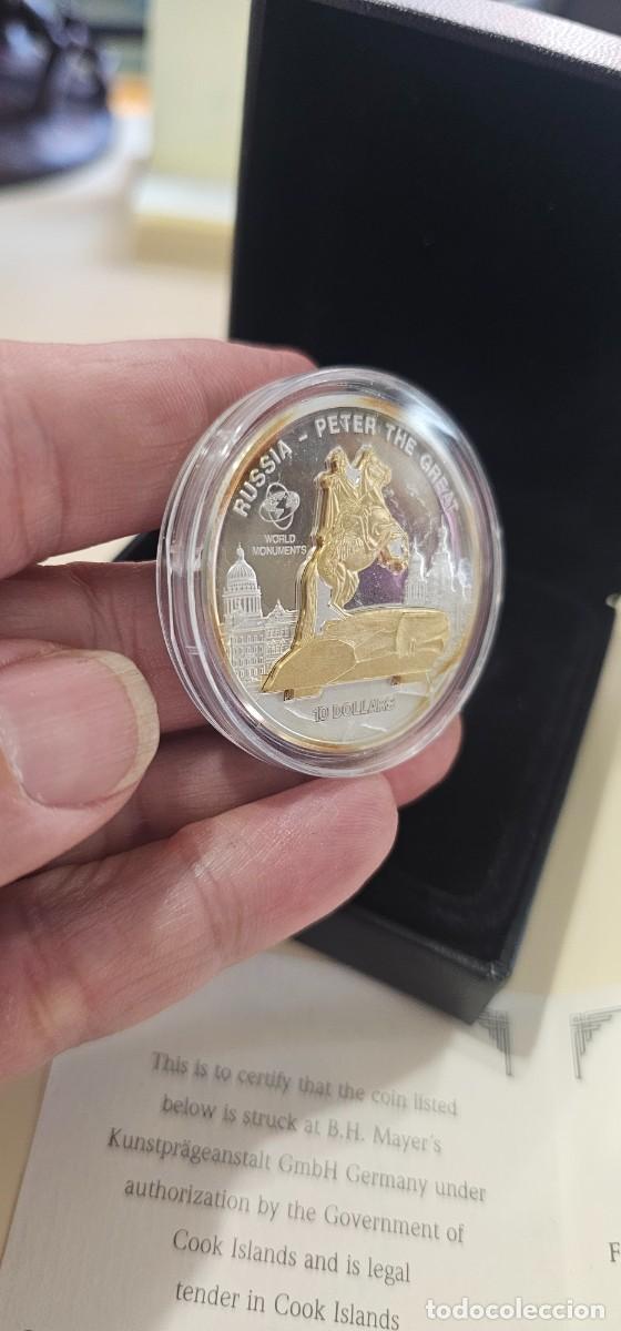 Monedas antiguas de Ocean&iacute;a: Preciosa moneda plata y l&aacute;mina oro 24 k de Islas Cook 2009