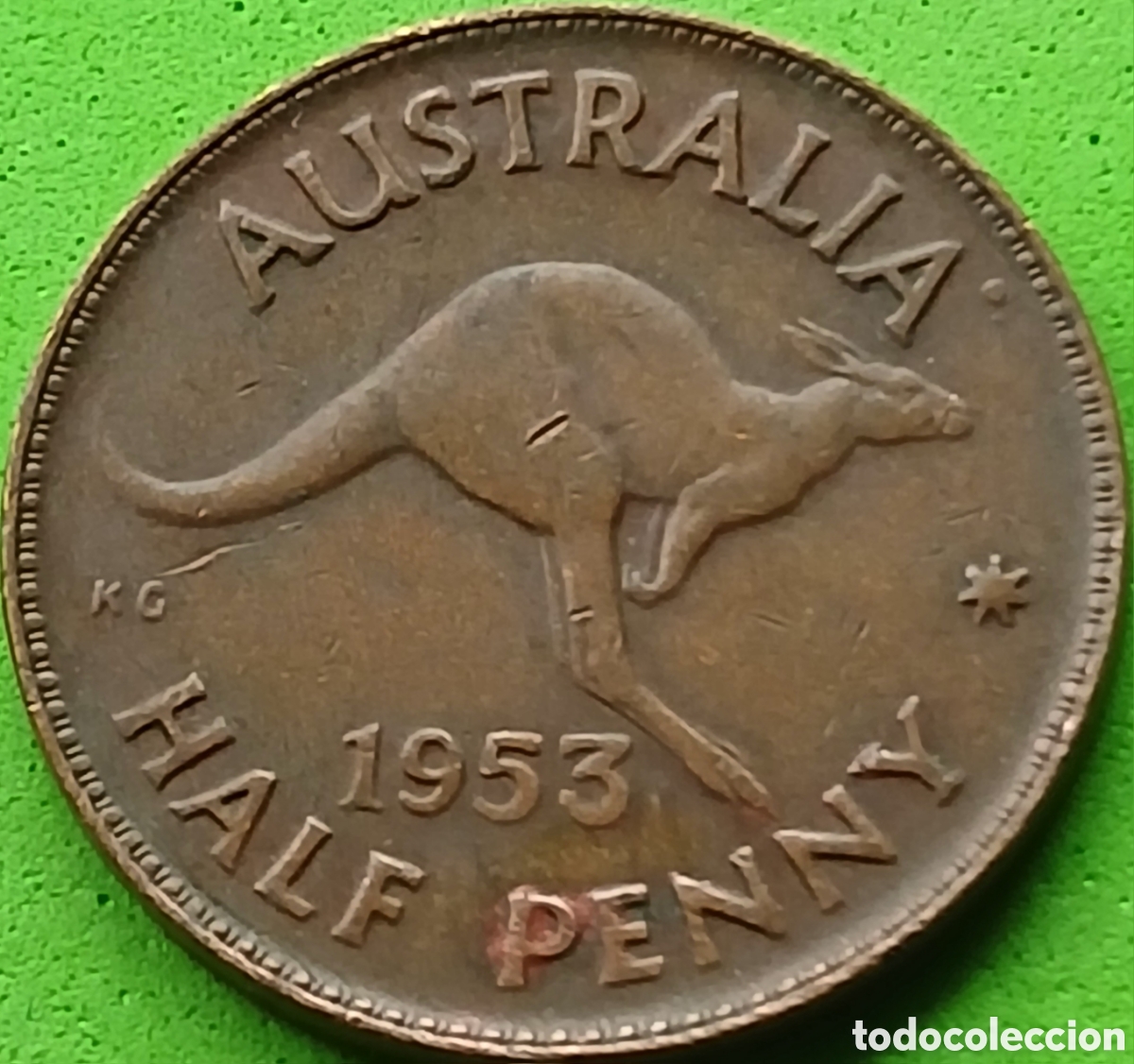 Monedas antiguas de Ocean&iacute;a: Australia half penny 1953 km#49