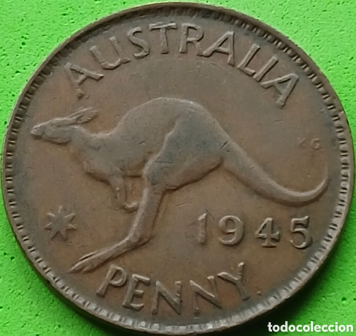Monedas antiguas de Ocean&iacute;a: Australia penny 1945 km#36