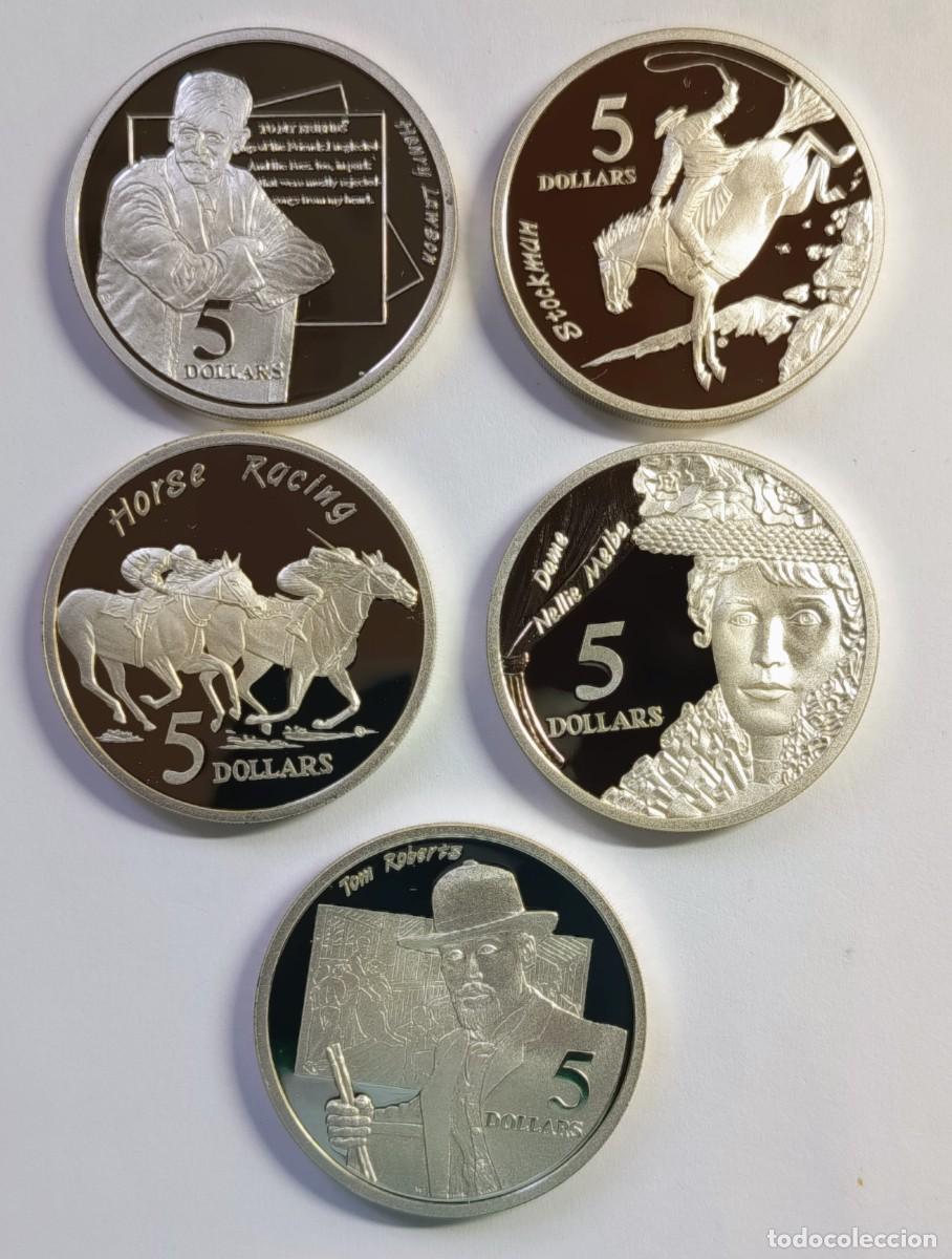 Monedas antiguas de Ocean&iacute;a: AUSTRALIA. MAGN&Iacute;FICA SERIE DE 5 MONEDAS DE 5 D&Oacute;LARES. PLATA PROOF. 1996 RARAS!!!
