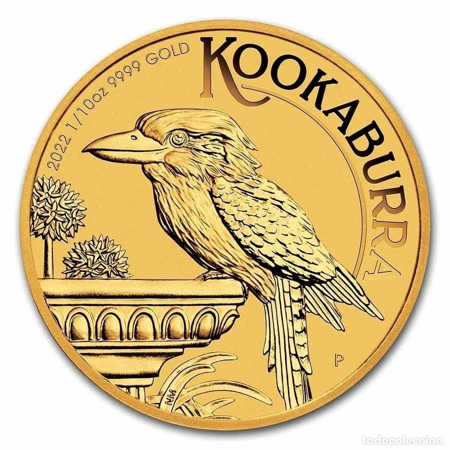 Monedas antiguas de Ocean&iacute;a: AUSTRALIA. 1/10 ONZA DE ORO PURO 2022 COCABURRA. SIN CIRCULAR. SC.