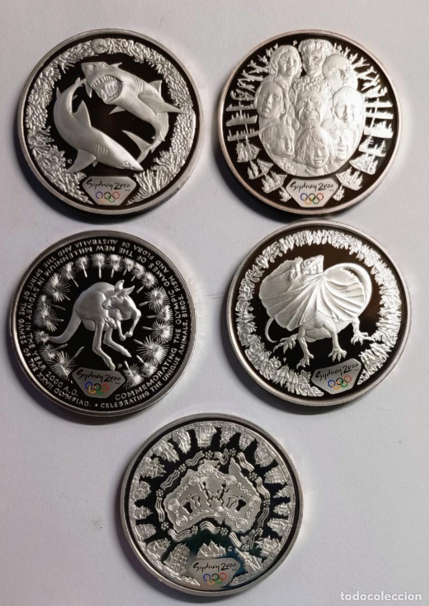 Monedas antiguas de Ocean&iacute;a: AUSTRALIA. PRECIOSA 1&ordf; ENTREGA OLIMPIADAS DE SIDNEY 2000. 5 MONEDAS DE PLATA PROOF 99,9%