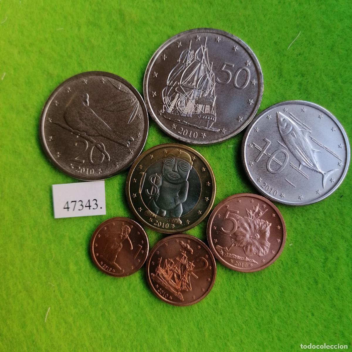 Monedas antiguas de Ocean&iacute;a: Isla de Cook, 7 monedas 1, 2, 5, 10, 20 y 50 c&eacute;ntimos, 1 dolar bimet&aacute;lica, Cook Islands, 47343 MO