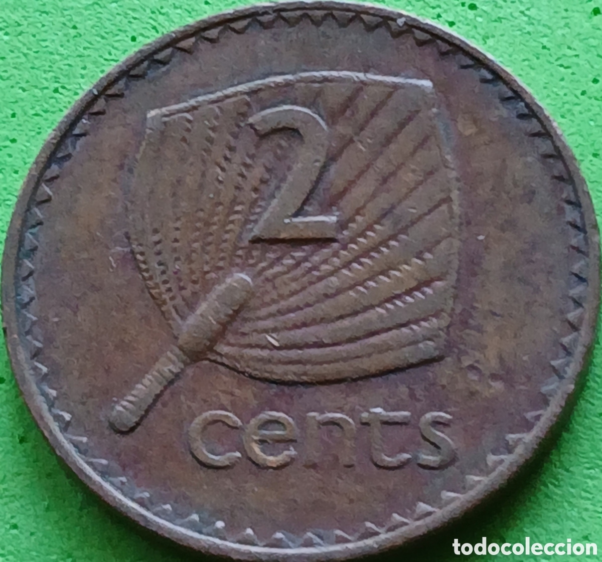 Monedas antiguas de Ocean&iacute;a: Fiji 2 cents 1980 km#28 poco com&uacute;n
