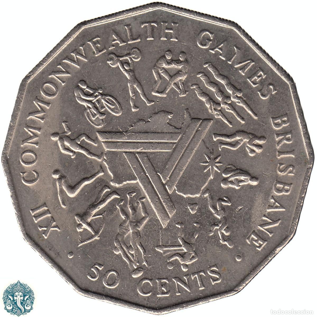 Monedas antiguas de Ocean&iacute;a: AUSTRALIA 50 Centavos 1982 XII Juegos de la Commonwealth KM#74