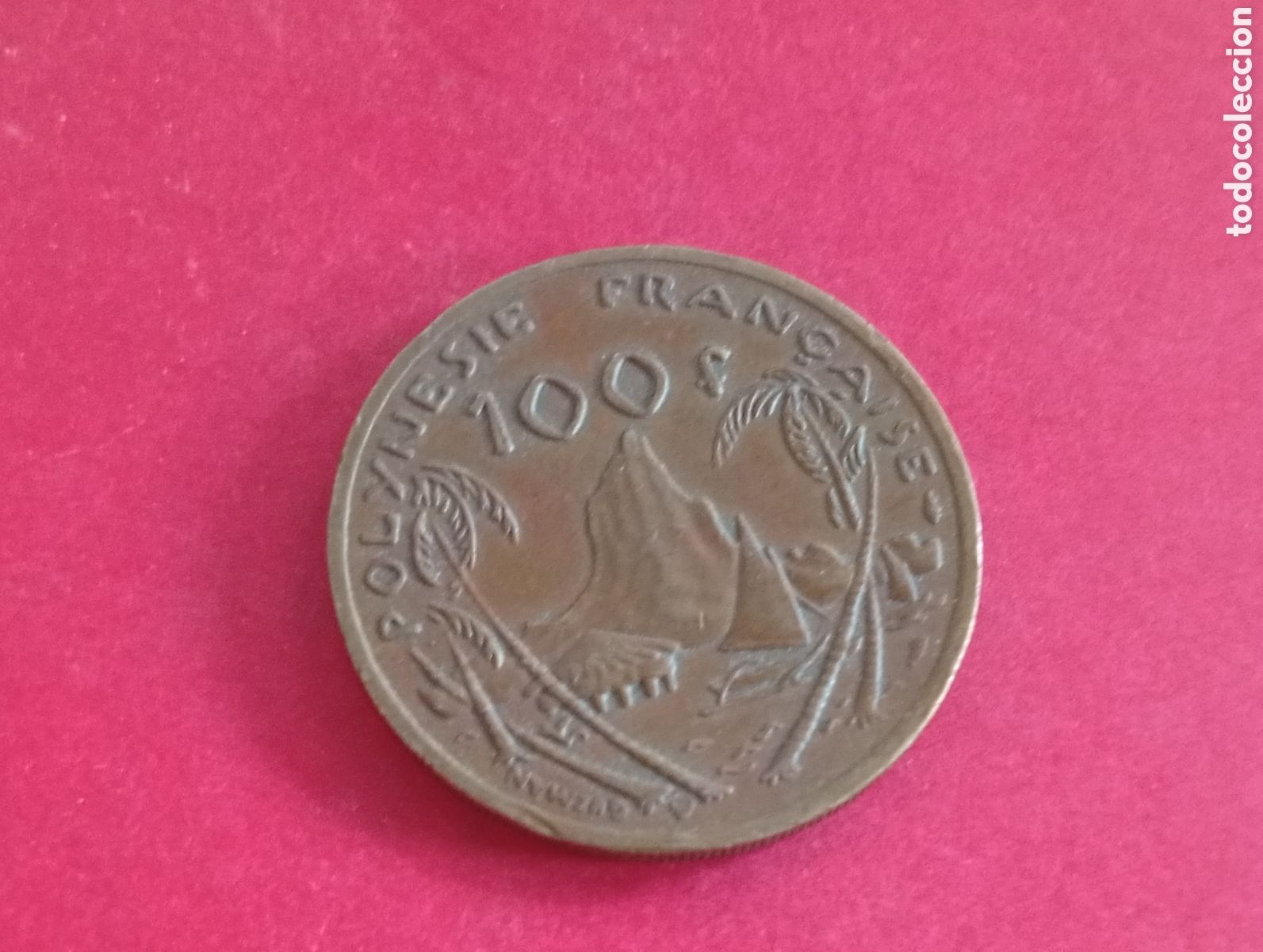Monedas antiguas de Ocean&iacute;a: 100 francos Polinesia francesa 1987
