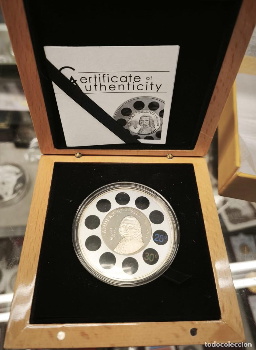 Monedas antiguas de Ocean&iacute;a: Islas Cook estuche 5 D&oacute;lares Anders Celsius 2014 Km 1664 Onza Plata