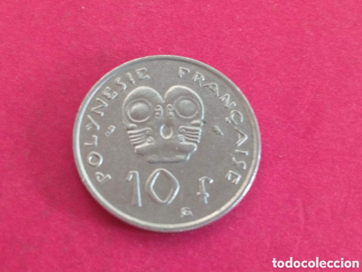 Monedas antiguas de Ocean&iacute;a: 10 francos Polinesia francesa 1973