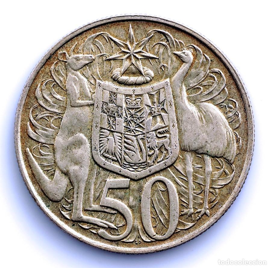 Monedas antiguas de Ocean&iacute;a: SC. Australia. Isabel II. 50 Centavos 1966 Plata 13,3 g.