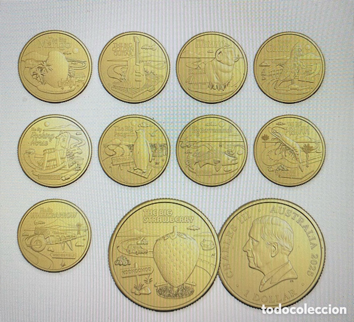 Monedas antiguas de Ocean&iacute;a: AUSTRALIA 2023 SERIE 1 DOLAR BIG THINGS 10 MONEDAS