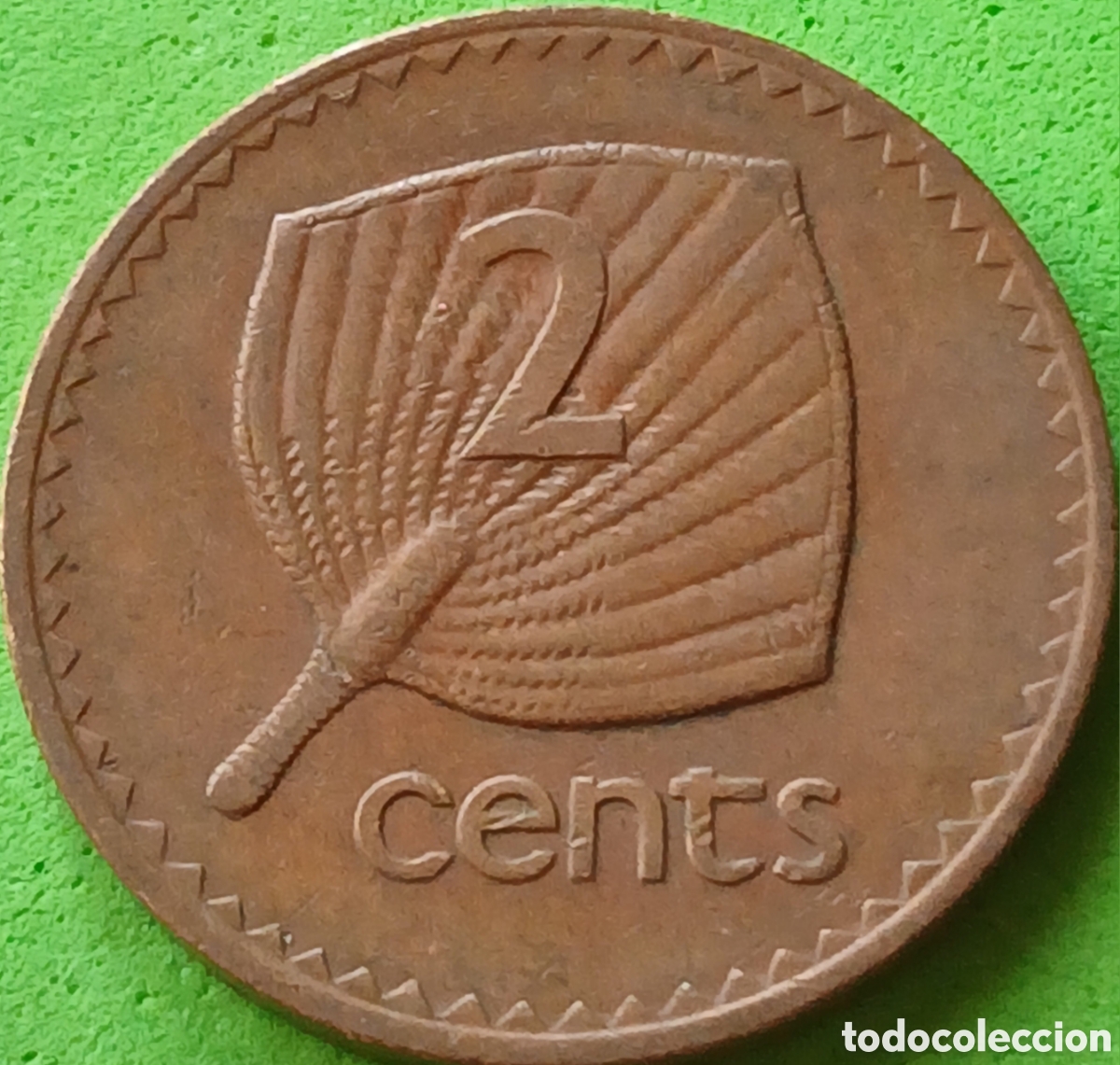 Monedas antiguas de Ocean&iacute;a: Fiji 2 cents 1977 km#28 poco com&uacute;n