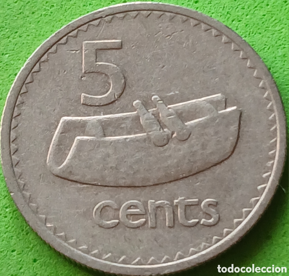 Monedas antiguas de Ocean&iacute;a: Fiji 5 cents 1976 km#29 poco com&uacute;n