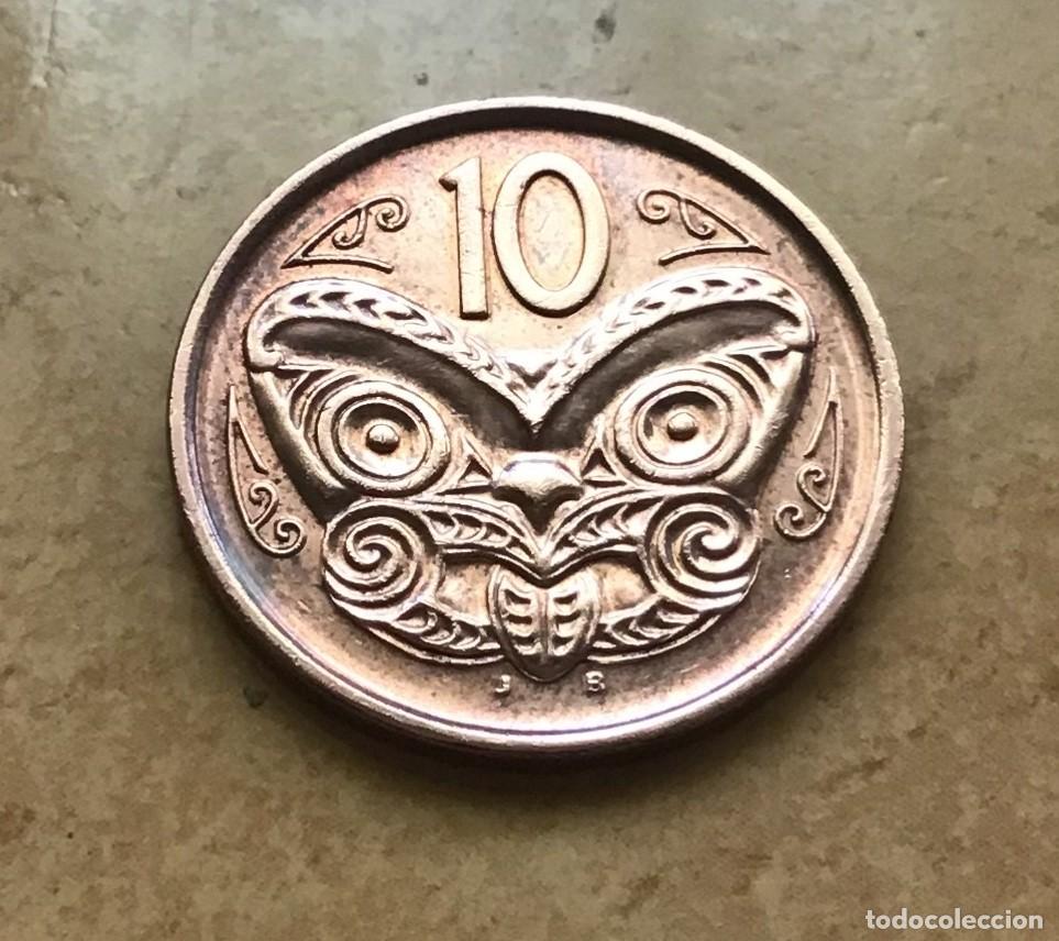 Monedas antiguas de Ocean&iacute;a: 10 centavos de Nueva Zelanda. A&ntilde;o 2009