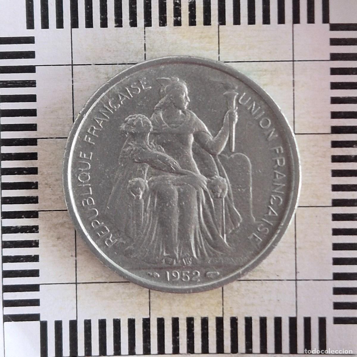 Monedas antiguas de Ocean&iacute;a: 5 FRANCOS, OCEANIA FRANCESA. 1952. (KM#4).