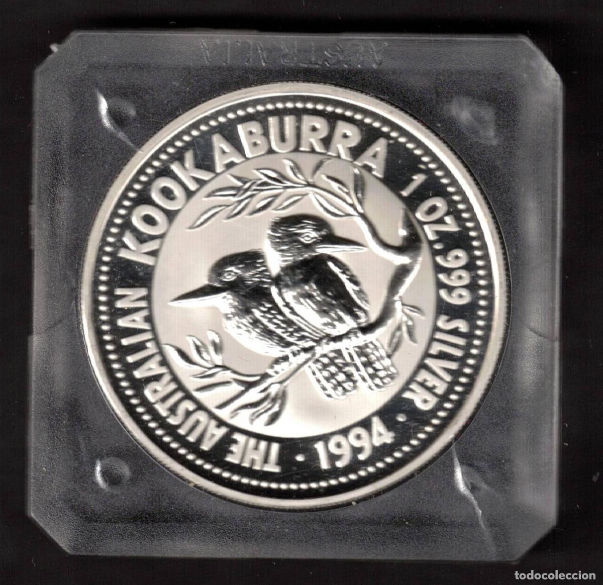 Monedas antiguas de Ocean&iacute;a: MONEDA AUSTRALIA KOOKABURRA ONE DOLLAR 1994 - 1 OZ SILVER