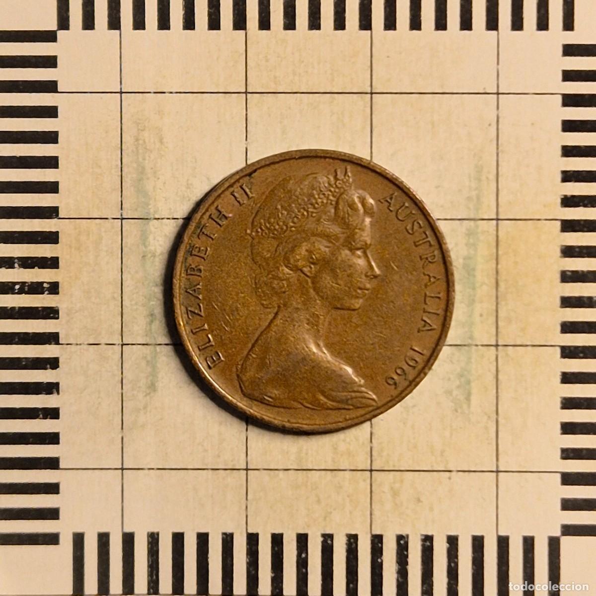 Monedas antiguas de Ocean&iacute;a: 2 CENTS, AUSTRALIA. ISABEL II, 1966. (KM#63).