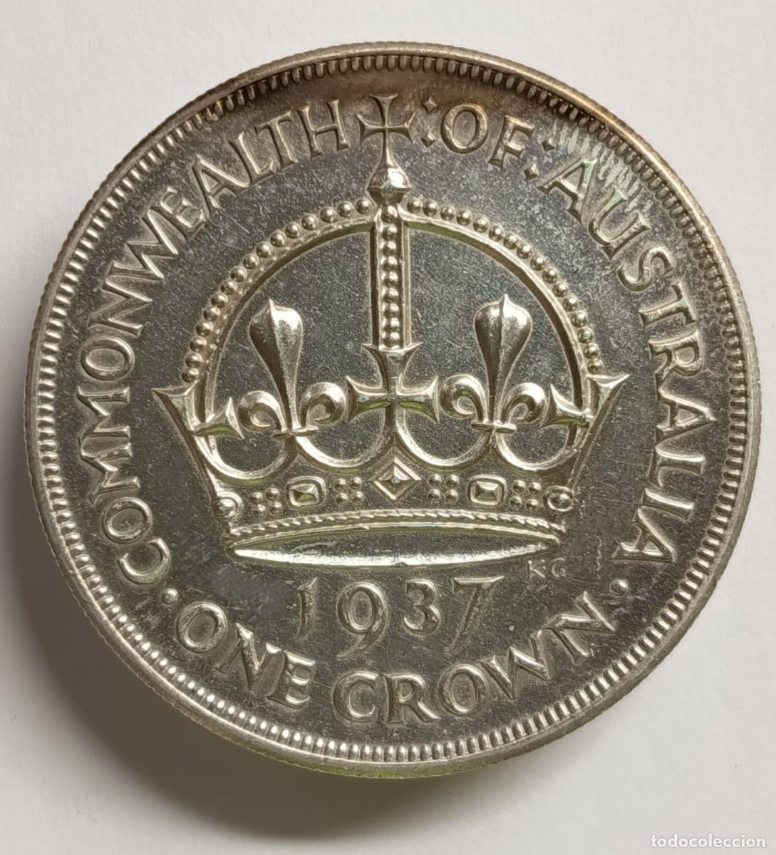 Monedas antiguas de Ocean&iacute;a: AUSTRALIA. CORONA (CROWN) DE PLATA ,925 1937