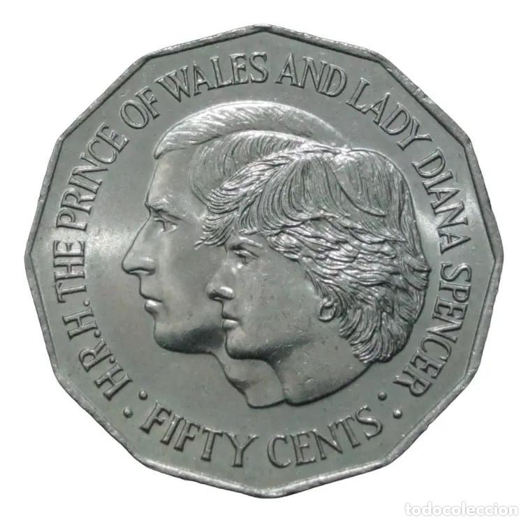 Monedas antiguas de Ocean&iacute;a: AUSTRALIA 50 cents 1981 Boda del Principe Carlos y Lady Diana Spencer