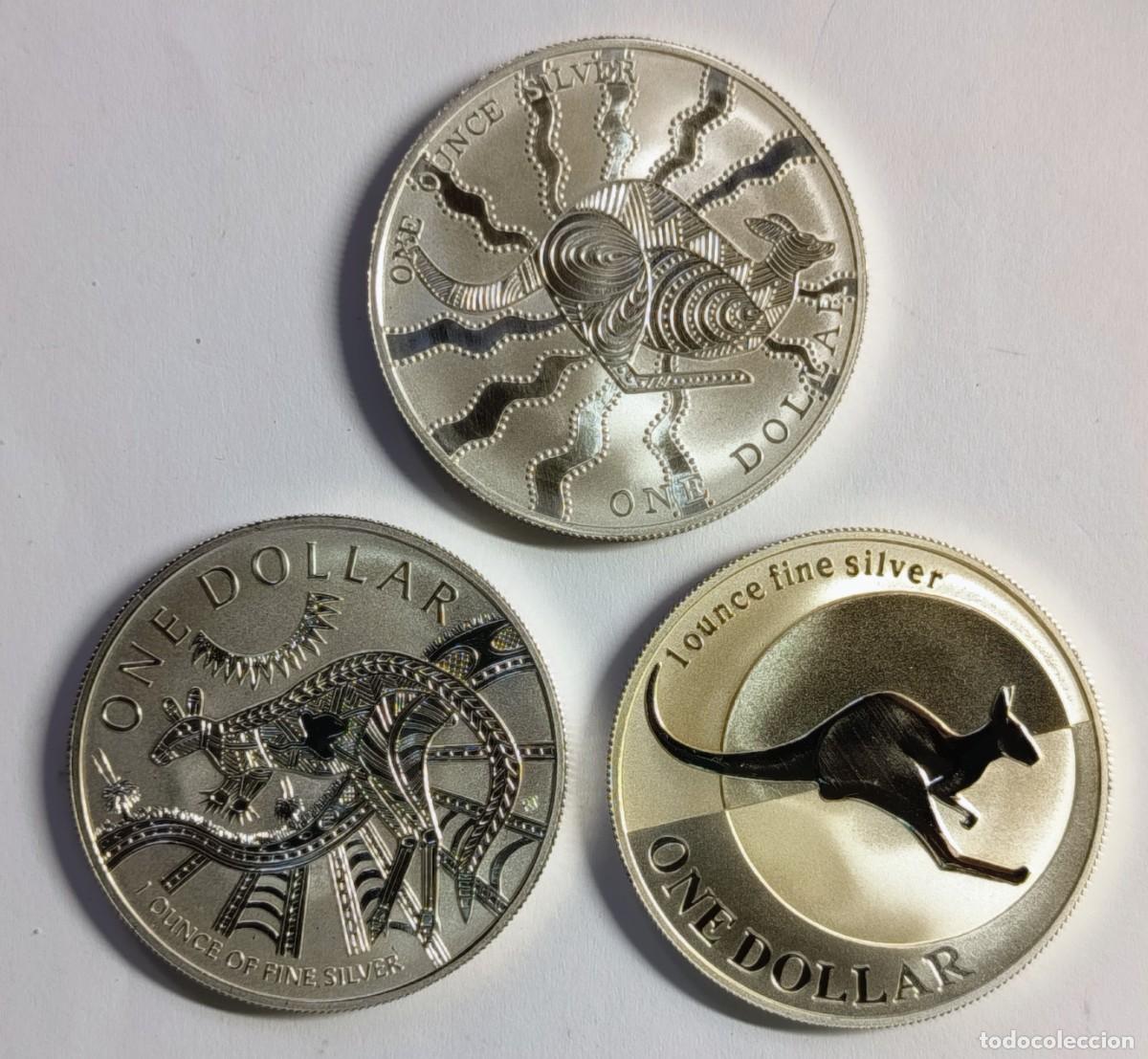 Monedas antiguas de Ocean&iacute;a: AUSTRALIA. 3 MONEDAS DE PLATA (0,999) DE LA SERIE CANGURO (4). 2002, 2003 Y 2004