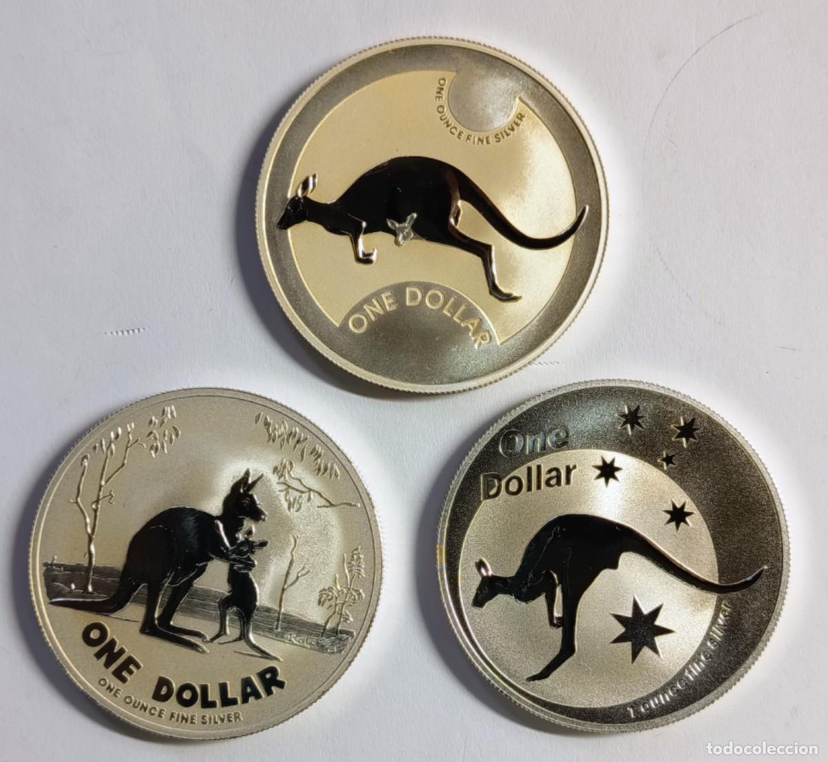 Old Coins of Oceania: AUSTRALIA. 3 MONEDAS DE PLATA (0,999) DE LA SERIE CANGURO (5) 2005, 2006 Y 2007