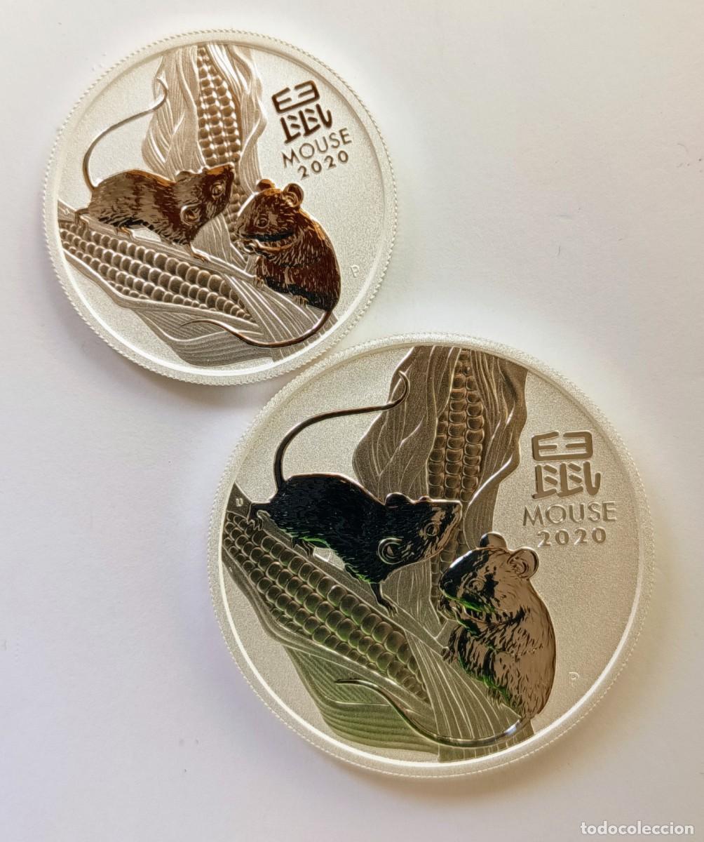 Monedas antiguas de Ocean&iacute;a: AUSTRALIA. 2 MONEDAS DE PLATA (0,999): CALENDARIO LUNAR (13): 50 Cents, 1 D&oacute;lar. 2020