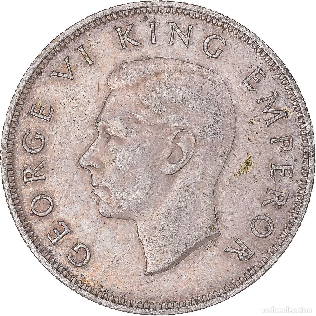 Monedas antiguas de Ocean&iacute;a: [#341496] Moneda, Nueva Zelanda, George VI, Centennial, 1/2 Crown, 1940, British Royal