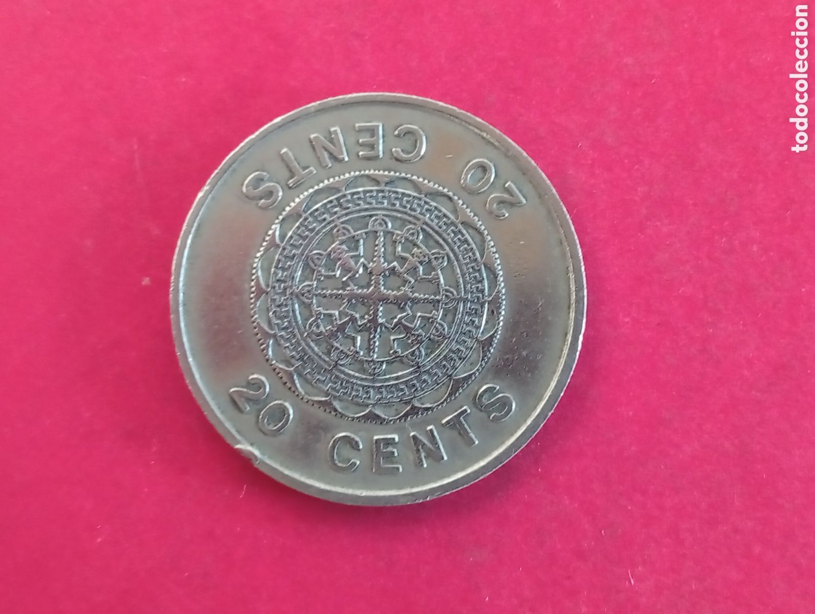 Monedas antiguas de Ocean&iacute;a: 20 cents de Salom&oacute;n 1977