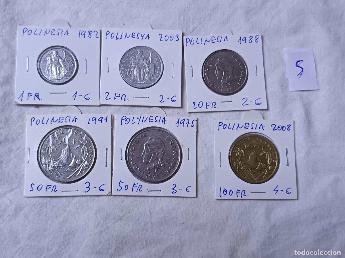 Alte M&uuml;nzen aus Ozeanien: LM5, Lote de Monedas Extranjeras, Polinesia, en estuches de cart&oacute;n, varios a&ntilde;os
